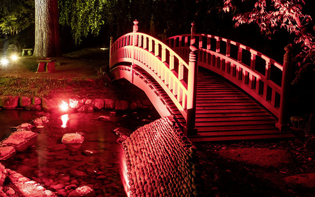 <p>LEC 4040 (and 4020) projectors illuminate the bridges, water features and the Japanese pavilion.</p>
