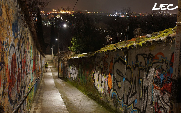 <p>To up-light the street, LEC provided 48 pendent projectors <a data-tabindex-counter="1" data-tabindex-value="none" href="http://www.lec-lyon.com/5533-soulary-r876" tabindex="-1">5533-Soulary</a> equipped with 6 high power LEDs in warm white, L2 optic.</p>

<p>For the car transit part of the 200 meters-long street, luminaires are installed on an overhead catenary system and positionned every 8 meters all along the cable that is hung 4,5 meters-high from the ground.</p>

<p>For the pedestrian part of the street, long of 270-meters, luminaires have an interdistance of 10 meters between each of them and are hung at 4 meters-high from ground.</p>
