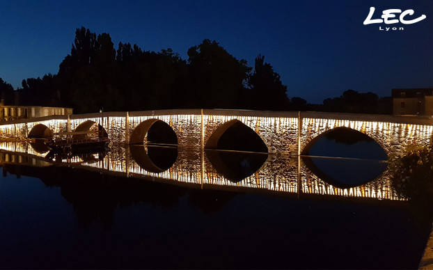 Old Bridge in Terrasson-Lavilledieu, South West of France