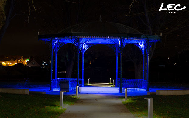 <p>Lighting of the kiosk in the garden in the heart of Comines with Luminy 4 ref 4040 RGW spotlights</p>
