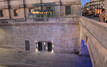 Lifts up-lit by the Courthouse in Montpellier